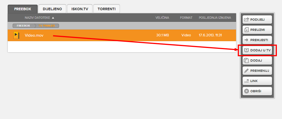 Iskon.TV - Primjer dodavanja u TV Iskon.TV - Primjer dodavanja u TV