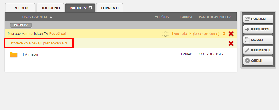 Iskon.TV - Primjer prebacivanja datoteka Iskon.TV - Primjer prebacivanja datoteka
