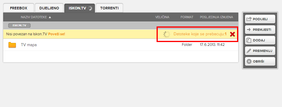 Iskon.TV - Primjer prebacivanja datoteka Iskon.TV - Primjer prebacivanja datoteka
